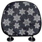 Blue And Silver Snowflake Pattern Print Car Headrest Covers