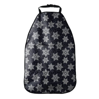 Blue And Silver Snowflake Pattern Print Car Seat Organizers