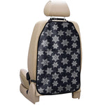 Blue And Silver Snowflake Pattern Print Car Seat Organizers