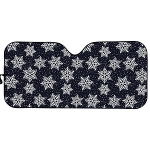 Blue And Silver Snowflake Pattern Print Car Sun Shade