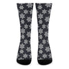 Blue And Silver Snowflake Pattern Print Crew Socks