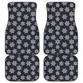 Blue And Silver Snowflake Pattern Print Front and Back Car Floor Mats