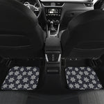 Blue And Silver Snowflake Pattern Print Front and Back Car Floor Mats