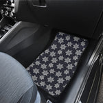 Blue And Silver Snowflake Pattern Print Front and Back Car Floor Mats