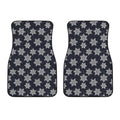 Blue And Silver Snowflake Pattern Print Front Car Floor Mats