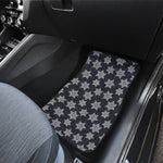 Blue And Silver Snowflake Pattern Print Front Car Floor Mats