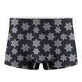 Blue And Silver Snowflake Pattern Print Men's Boxer Briefs