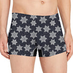 Blue And Silver Snowflake Pattern Print Men's Boxer Briefs