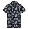 Blue And Silver Snowflake Pattern Print Men's Short Sleeve Shirt