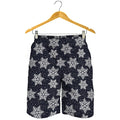 Blue And Silver Snowflake Pattern Print Men's Shorts