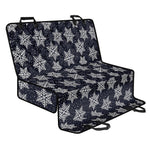 Blue And Silver Snowflake Pattern Print Pet Car Back Seat Cover