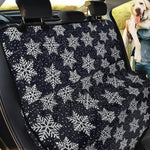 Blue And Silver Snowflake Pattern Print Pet Car Back Seat Cover