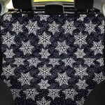 Blue And Silver Snowflake Pattern Print Pet Car Back Seat Cover