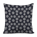 Blue And Silver Snowflake Pattern Print Pillow Cover