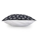 Blue And Silver Snowflake Pattern Print Pillow Cover