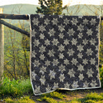 Blue And Silver Snowflake Pattern Print Quilt