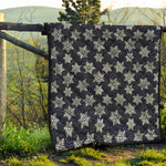 Blue And Silver Snowflake Pattern Print Quilt