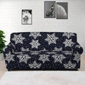 Blue And Silver Snowflake Pattern Print Sofa Cover