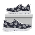 Blue And Silver Snowflake Pattern Print White Running Shoes