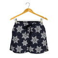 Blue And Silver Snowflake Pattern Print Women's Shorts