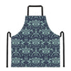 Blue And Teal Damask Pattern Print Apron