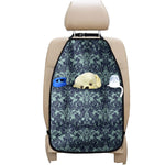 Blue And Teal Damask Pattern Print Car Seat Organizers