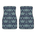Blue And Teal Damask Pattern Print Front Car Floor Mats