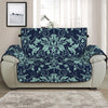 Blue And Teal Damask Pattern Print Half Sofa Protector