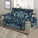 Blue And Teal Damask Pattern Print Half Sofa Protector