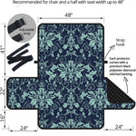 Blue And Teal Damask Pattern Print Half Sofa Protector