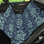 Blue And Teal Damask Pattern Print Pet Car Back Seat Cover