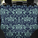 Blue And Teal Damask Pattern Print Pet Car Back Seat Cover