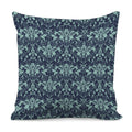 Blue And Teal Damask Pattern Print Pillow Cover