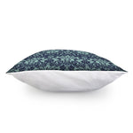 Blue And Teal Damask Pattern Print Pillow Cover