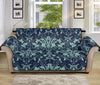 Blue And Teal Damask Pattern Print Sofa Protector