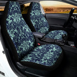 Blue And Teal Damask Pattern Print Universal Fit Car Seat Covers
