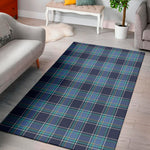 Blue And Teal Tartan Pattern Print Area Rug