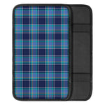 Blue And Teal Tartan Pattern Print Car Center Console Cover