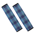 Blue And Teal Tartan Pattern Print Car Seat Belt Covers