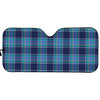 Blue And Teal Tartan Pattern Print Car Sun Shade