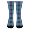 Blue And Teal Tartan Pattern Print Crew Socks