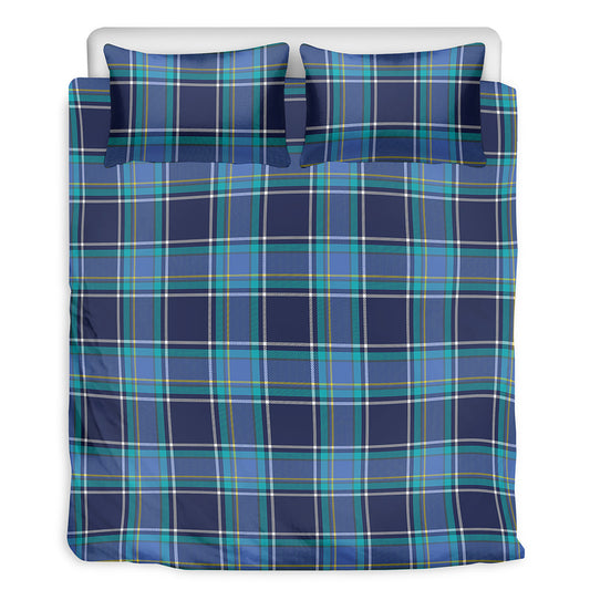 Blue And Teal Tartan Pattern Print Duvet Cover Bedding Set