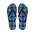Blue And Teal Tartan Pattern Print Flip Flops