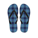 Blue And Teal Tartan Pattern Print Flip Flops