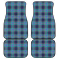 Blue And Teal Tartan Pattern Print Front and Back Car Floor Mats