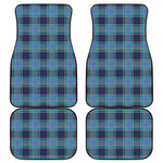 Blue And Teal Tartan Pattern Print Front and Back Car Floor Mats