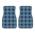 Blue And Teal Tartan Pattern Print Front Car Floor Mats