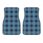 Blue And Teal Tartan Pattern Print Front Car Floor Mats