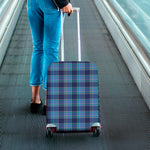 Blue And Teal Tartan Pattern Print Luggage Cover
