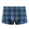 Blue And Teal Tartan Pattern Print Men's Boxer Briefs